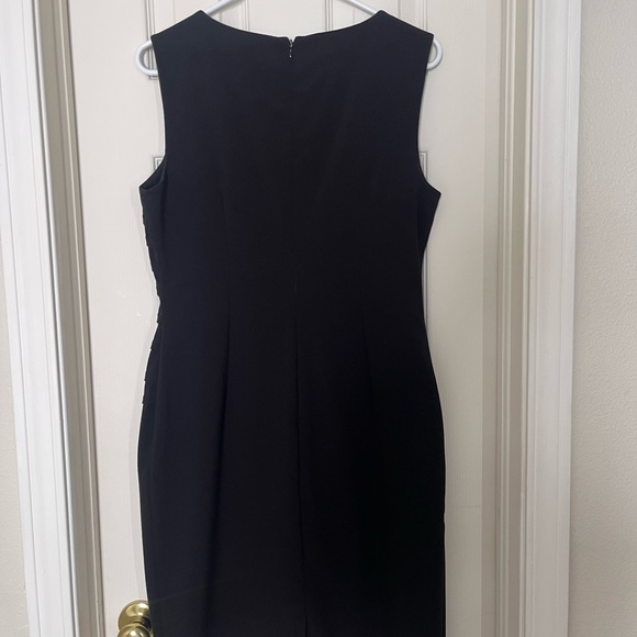 CALVIN KLEIN BLACK SUNBURST SHEATH MIDI DRESS SIZE 10 - Picture 3 of 9